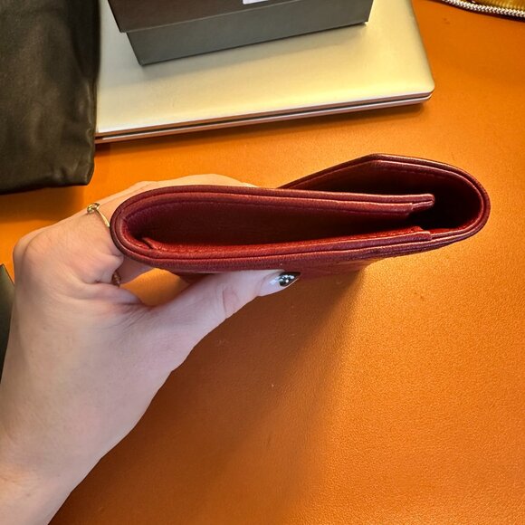 YSL Red Small Gaby Quilted Leather Envelope Wallet with Tags, Box, and Dust Bag - Picture 8 of 8